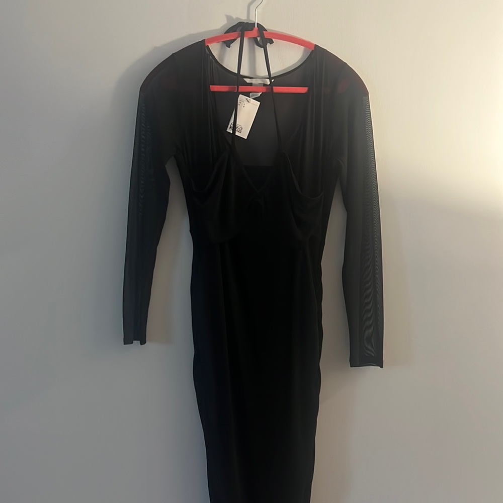 H&M Mesh Bodycon Midi Dress